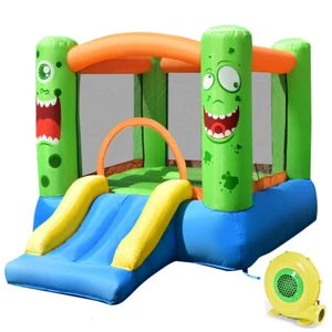 Kids Playing Inflatable Bounce House Jumping Castle Game Fun Slider 480W Blower - Picture 1 of 12