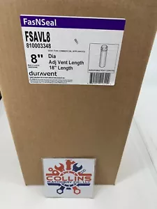DuraVent FSAVL8 FasNSeal 8" x 18" Adj. Stainless Steel Vent Length 810003348 - Picture 1 of 5