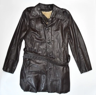 Chaqueta deportiva de cuero para hombre Casablanca marrón forro desmontable vintage talla 46 Foto 1 de 4