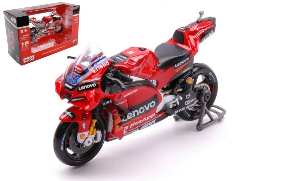 Miniature Moto Auto 1:18 Maisto DUCATI DESMOSEDICI LENOVO 2022 MILLER Bike NEUF - Photo 1/1