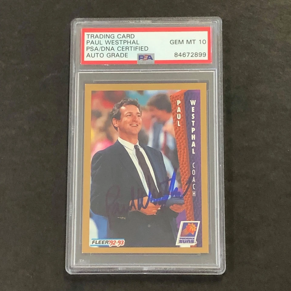 1992-93 Fleer #184 Paul Westphal Signed Card Auto GRADE 10 PSA Slabbed Suns - Image 1 of 2