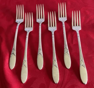 Oneida Community silverplate Lady Hamilton 6 dinner forks 7 3/4" NM polished - Picture 1 of 5