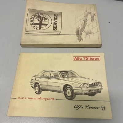 ALFA ROMEO USO E MANUTENZIONE ALFA ROMEO ALFA 75 TURBO + Libretto Service  - Immagine 1 di 4
