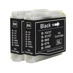2 Noire Cartouches d'encre pour Brother DCP-130C, DCP-330C, MFC-350C, MFC-357C - Zdjęcie 1 z 4