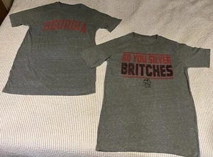 2 Georgia Bulldogs Sz Medium Tshirts Silver Britches Go Dawgs - Picture 1 of 5