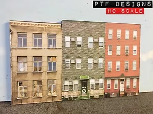 HO Scale Apartment #3 Combo Building Flat / Front 3D Background - Picture 1 of 4