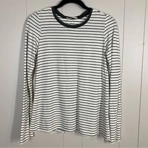 Marine Layer Gray and White Striped Long Sleeve Split Back Top Size XS - Picture 1 of 7