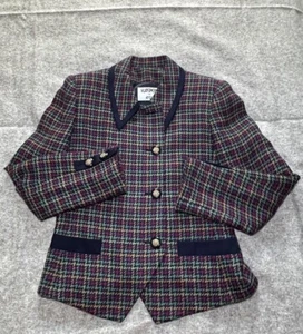 Kasper for ASL Blaze Multicolor Button-Up Vintage Houndstooth Women’s Size 6 - Picture 1 of 5