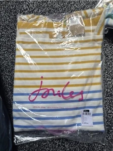 Joules 16 Cotton Matilde Square Neck Navy Stripe Jersey Long Sleeved Top New - Picture 1 of 3