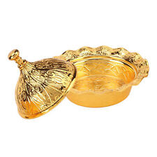 Gold Candy Dish With Lid Gold Floral Embossing Fruit Dish Snacks Dish Plate ◈