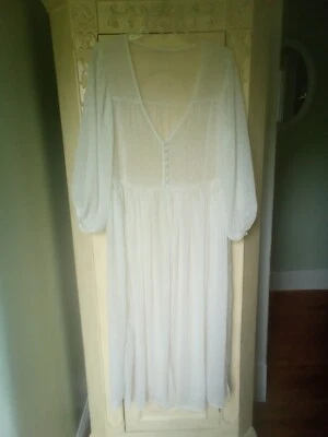 浪漫白色透明网眼长裙和服长袍 M — 第 1/4 张图片