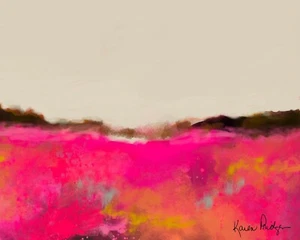 ACEO ATC Signed Art Print “Spirited” Artist Trading Card Pink Flower Meadow - Picture 1 of 2