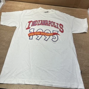 Vintage 1995 Indianapolis Motorsports White T-Shirt Size Large - Picture 1 of 8
