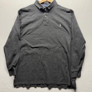 Polo Ralph Lauren camicia uomo 2XLT grigia manica lunga polo pony logo casual - Foto 1 di 7