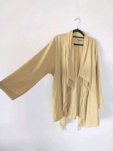 Vertice Yellow Cardigan Jacket Size 18 Fringe - Made In New Zealand - Picture 1 of 7