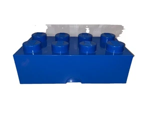 Blau Lego Aufbewahrungsbox Stein groß 19,5" x 9,75" stapelbar Behälter 8 Noppen - Bild 1 von 8