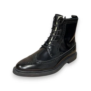 BOSS Larry Men's Black Leather Oxford Boots US 9 (UK 8 EU 42) MSRP $250 - Picture 1 of 4