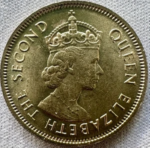 Hong Kong 1961 10 centavos - Isabel II níquel latón KM# 28,1 - Imagen 1 de 2