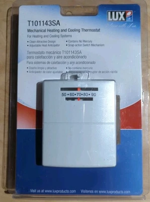 SEALED Lux Products Easy Temp T101143 Mechanical Heating and Cooling Thermostat - Image 1 of 2