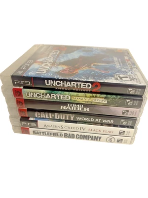 Lot of 6 PS3 Games CIB Complete UNCHARTED  TOMB RAIDER CALL OF DUTY BAD COMPANY - Image 1 of 4