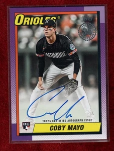 COBY MAYO 2025 TOPPS '90 TOPPS AUTOGRAPHED ROOKIE CARD BALTIMORE ORIOLES - Picture 1 of 2