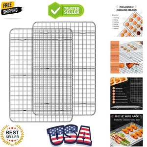Juego de estantes de refrigeración de 15x10 pulgadas - Acero inoxidable duradero para productos horneados perfectos - Imagen 1 de 9