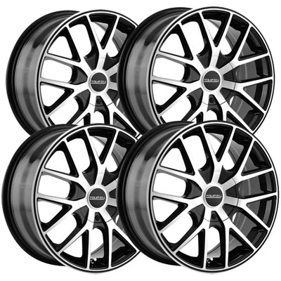 (Set-4) Touren TR60 18x8 5x108/5x4.5" +40mm Black/Machined Wheels Rims 18" Inch Foto 1 de 4