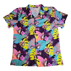 Bucees Kid's Hawaiian Shirt Tropical Camper Beaver Logo Surf Board YOUTH SMALL - Picture 1 of 6