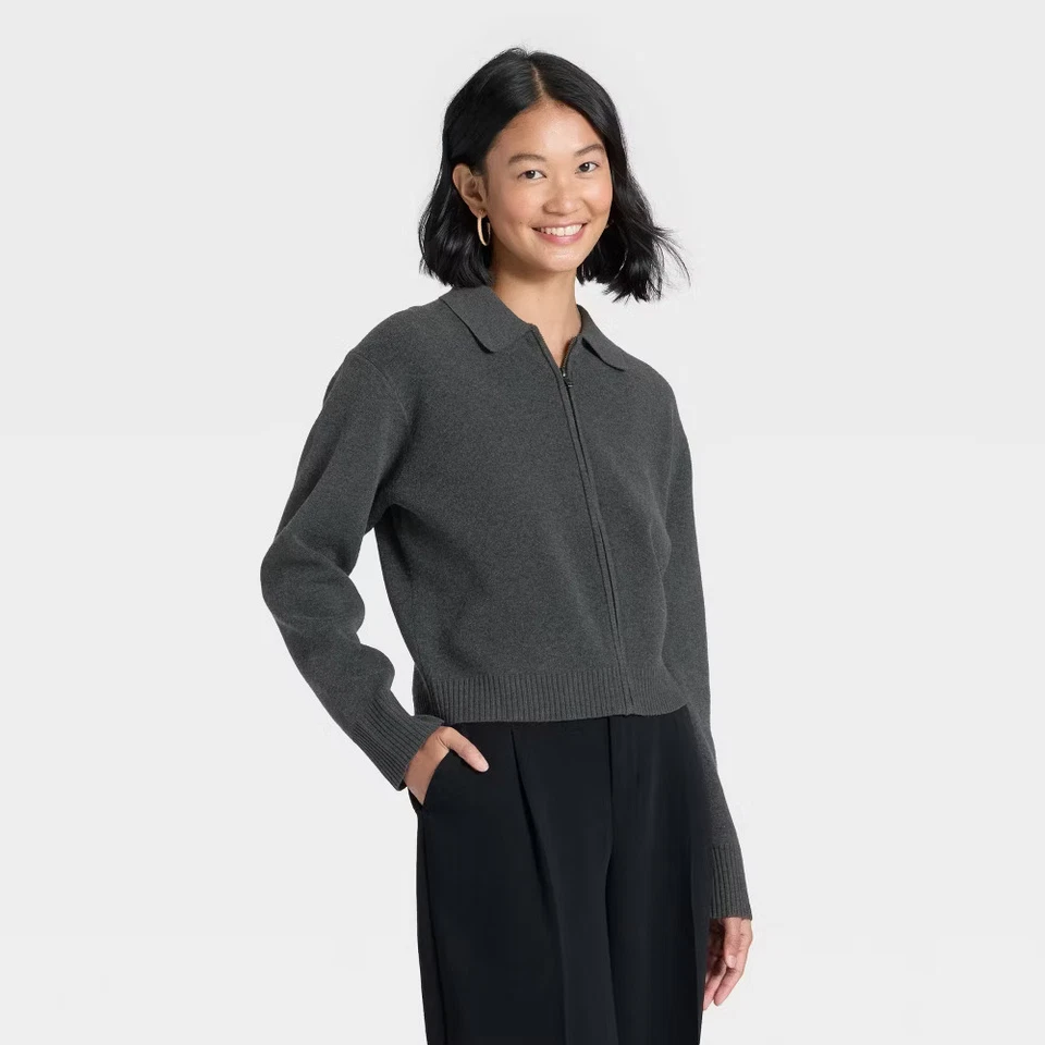 Cárdigan con cremallera completa para mujer - Un nuevo día Foto 1 de 1