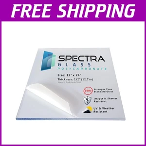 Lightweight and Durable Polycarbonate Sheet - Weatherproof 12" x 24" Dimension - Picture 1 of 11