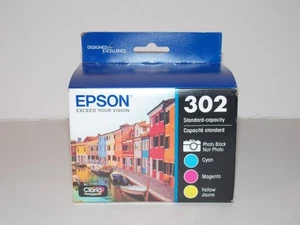 NEW Genuine Epson 302 Photo Black Cyan Magenta Yellow Ink Cartridges Exp 12/2024 - Picture 1 of 9