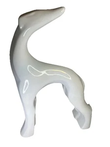 Huge ROYAL HAEGER Dog Sculpture Mid Century White Ceramic Whippet Greyhound 22” - Picture 1 of 6