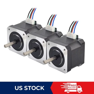 Motor paso a paso Nema 17 64 oz.in 1.5A 100 cm cable - hágalo usted mismo CNC robot reprap Makerbot Foto 1 de 4
