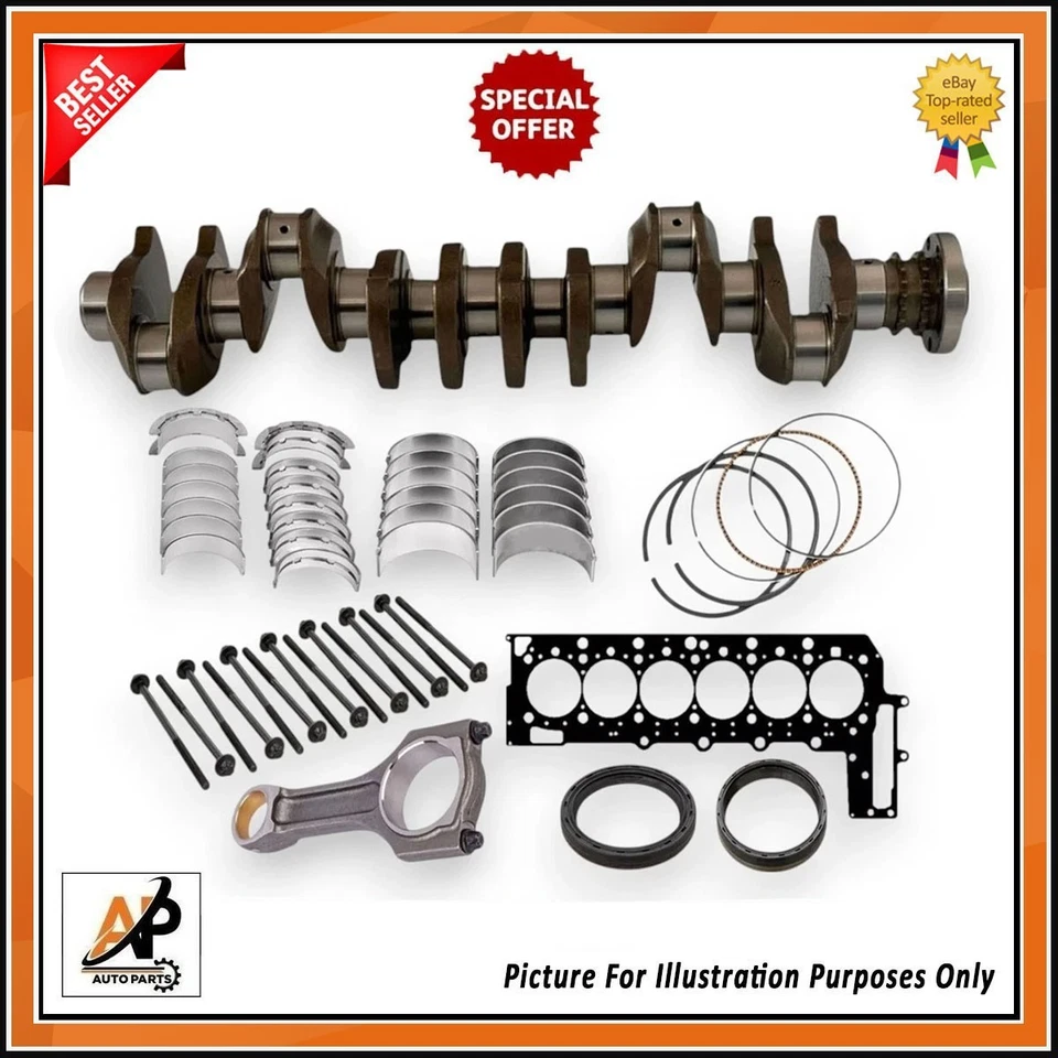 FOR BMW N57D30 N57 CRANKSHAFT WITH ENGINE REBUILD KIT 3.0 D X4 X5 4 CONVERTIBLE - Image 1 of 1