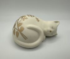 Lenox Serenity Cat Everyday Wishes Sleeping Kitten Kitty Figurine White & Gold