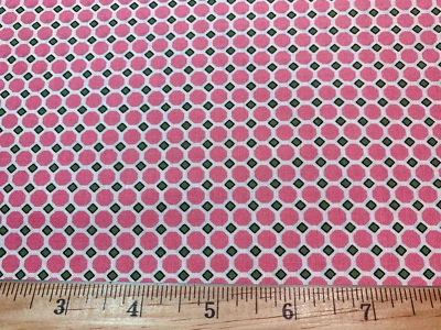 1930s Repro Fabric 30s Brights Pink&Green Geometric Windham Cotton Fabric FQ - Image 1 of 4