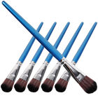  6 Pcs Wooden Student Gouache Color Painting Paintbrushes for Acrylic