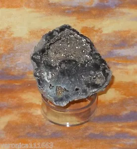 Anello da esposizione argento aura cristallo riempito Geode Agata NUOVO 3,8 oz 1,25" x 2,25" - Foto 1 di 6