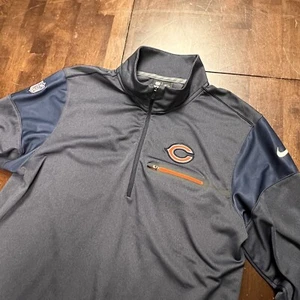 Nike Dri-Fit On FIeld Chicago Bears NFL Blu 1/4 Zip Pullover Calcio Uomo S - Foto 1 di 7