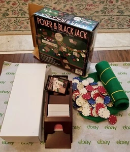 Cardinal Poker & Blackjack 2-in-1 Gaming Set (chips, shoe, mat, button, decks) - Picture 1 of 4