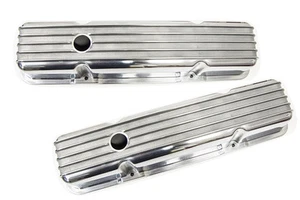 Finned SBC Small Block Chevy Valve Cover Tall Pair Perimeter Bolt Rat Rod Hot GM - Bild 1 von 1