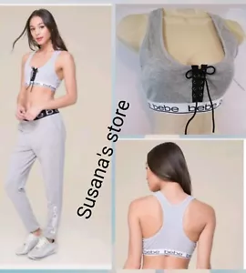 NWT bebe SIZE M Logo Lace Up Sports Bra Sexy, very detailed!!. - Picture 1 of 7
