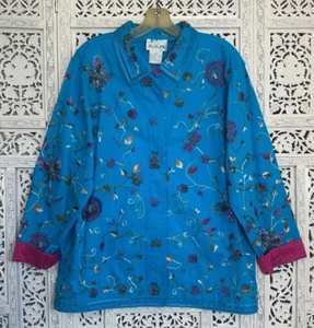 NWT Quacker Factory Embellished Beaded Floral Fairy Core Button Up Jacket - Picture 1 of 8