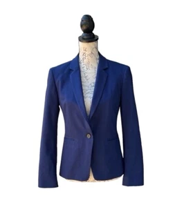 Express Blue One Button Lined Blazer Women Size 6 - Picture 1 of 9
