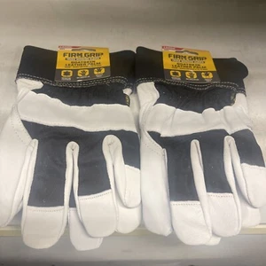 BRAND NEW FIRM GRIP GOATSKIN LEATHER PALM WORK GLOVES 2 PACK LARGE 5053 FREE SH - Picture 1 of 5