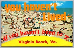 Postcard Virginia Beach VA c1970s Beach View Sunbathing Bathers Ocean View - Picture 1 of 2