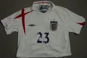 Umbro England David Beckham Soccer Jersey Womens Small White - Picture 1 of 12