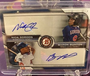 2015 Bowman Dual Auto Nick Gordon Byron Buxton TWINS 99/99 - Picture 1 of 2