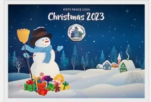 Moneda 50p Gibraltar Navidad Año 2023 Color - Imagen 1 de 3