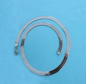 Collar de espina de arenque unisex con broche de langosta ~ plata esterlina ~ 20 pulgadas - Imagen 1 de 3